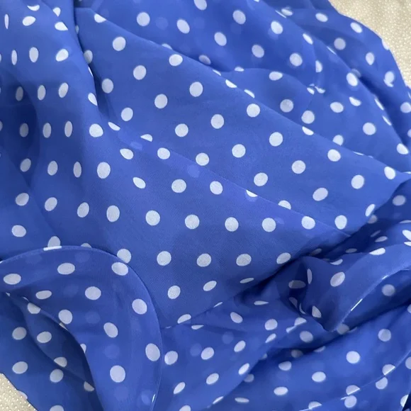 Lovers + Friends Riya Maxi Dress Sz S Polka Dot Asymmetric Ruffle